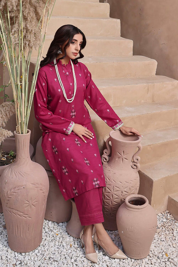 2PC Stitched Embroidered Khaddar Shirt & Trouser RKTE-2395 KHAS STORES 