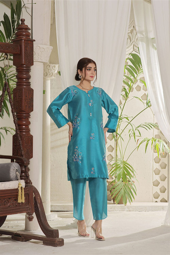 2PC Stitched Embroidered Silk Shirt & Trouser KFSE-2361 KHAS STORES 