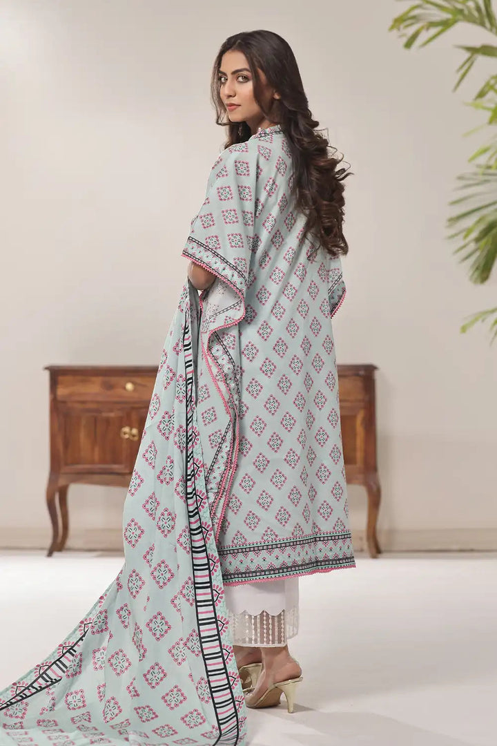 2PC Unstitched Printed Lawn Shirt and Dupatta KSD-2473 Printed KHAS STORES 