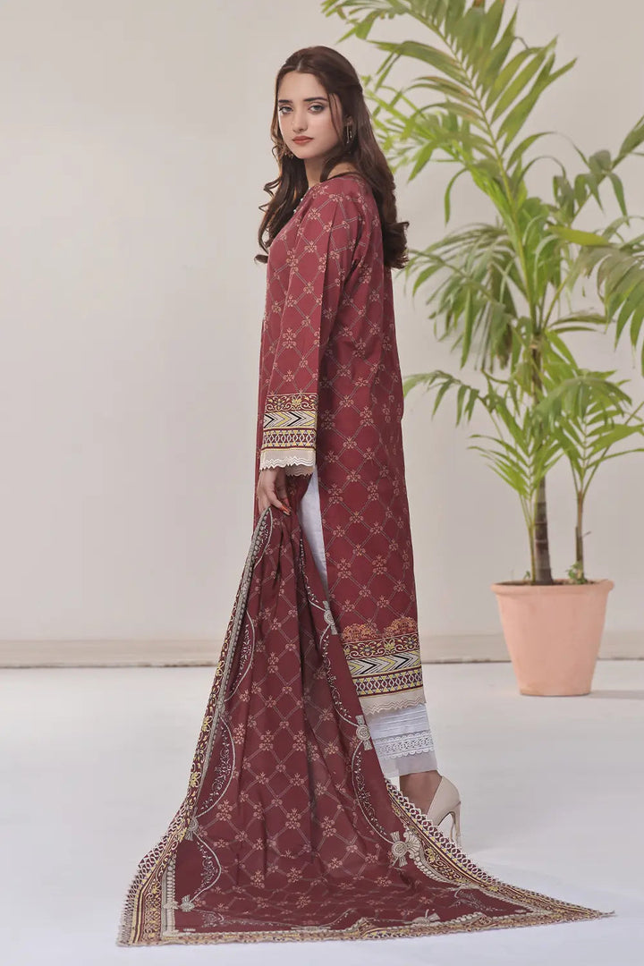 2PC Unstitched Printed Lawn Shirt and Dupatta KSD-2478 Printed KHAS STORES 