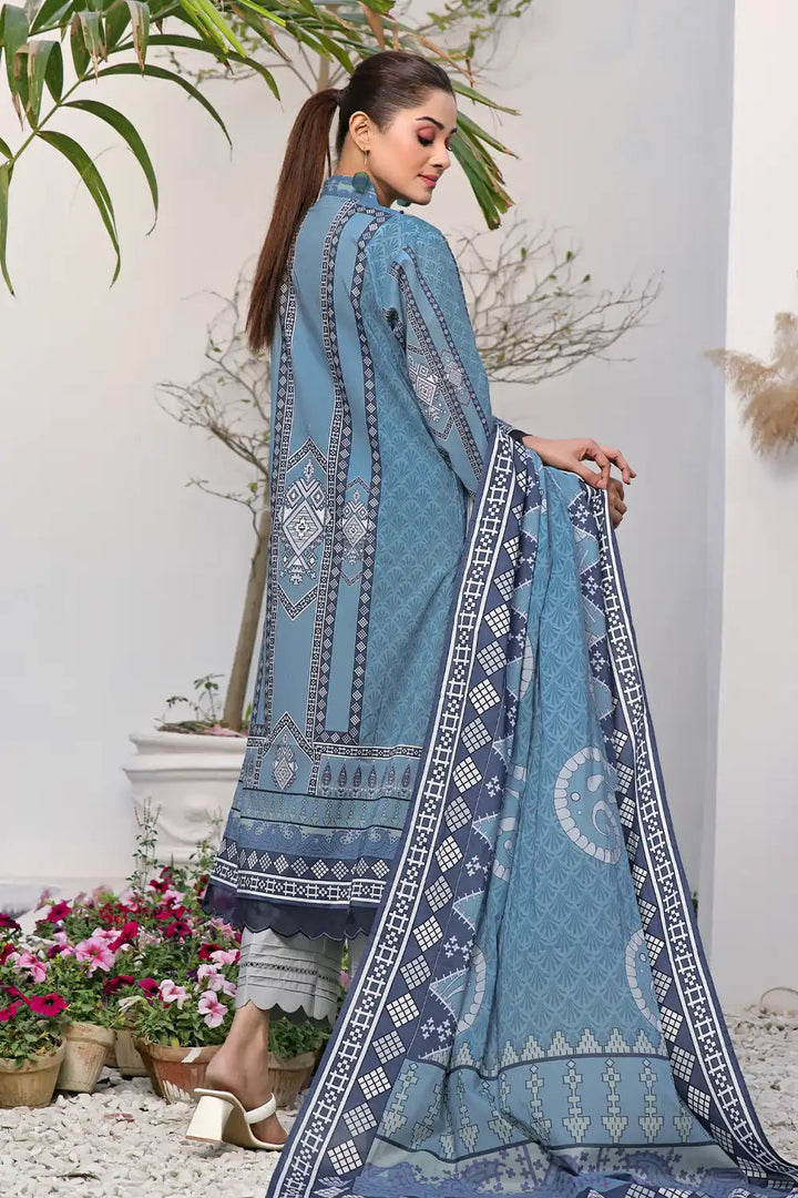 2PC Unstitched Printed Lawn Shirt and Dupatta KSD-2479 Printed KHAS STORES 