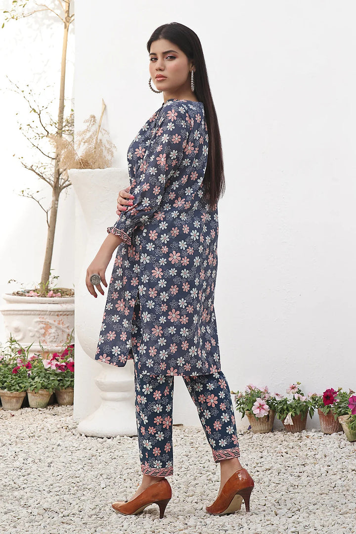 2PC Unstitched Printed Lawn Shirt and Trouser KST-2491 Printed KHAS STORES 