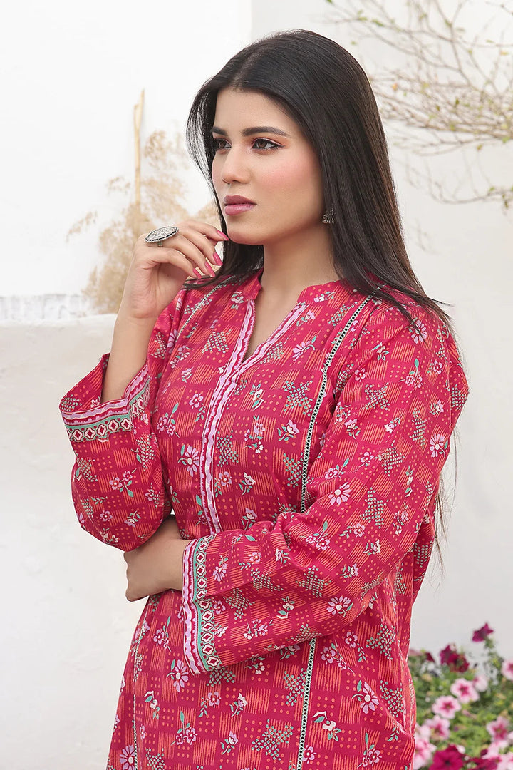 2PC Unstitched Printed Lawn Shirt and Trouser KST-2492 Printed KHAS STORES 