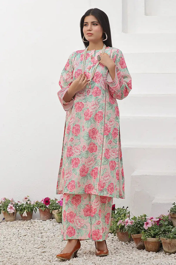 2PC Unstitched Printed Lawn Shirt and Trouser KST-2537 Printed KHAS STORES 
