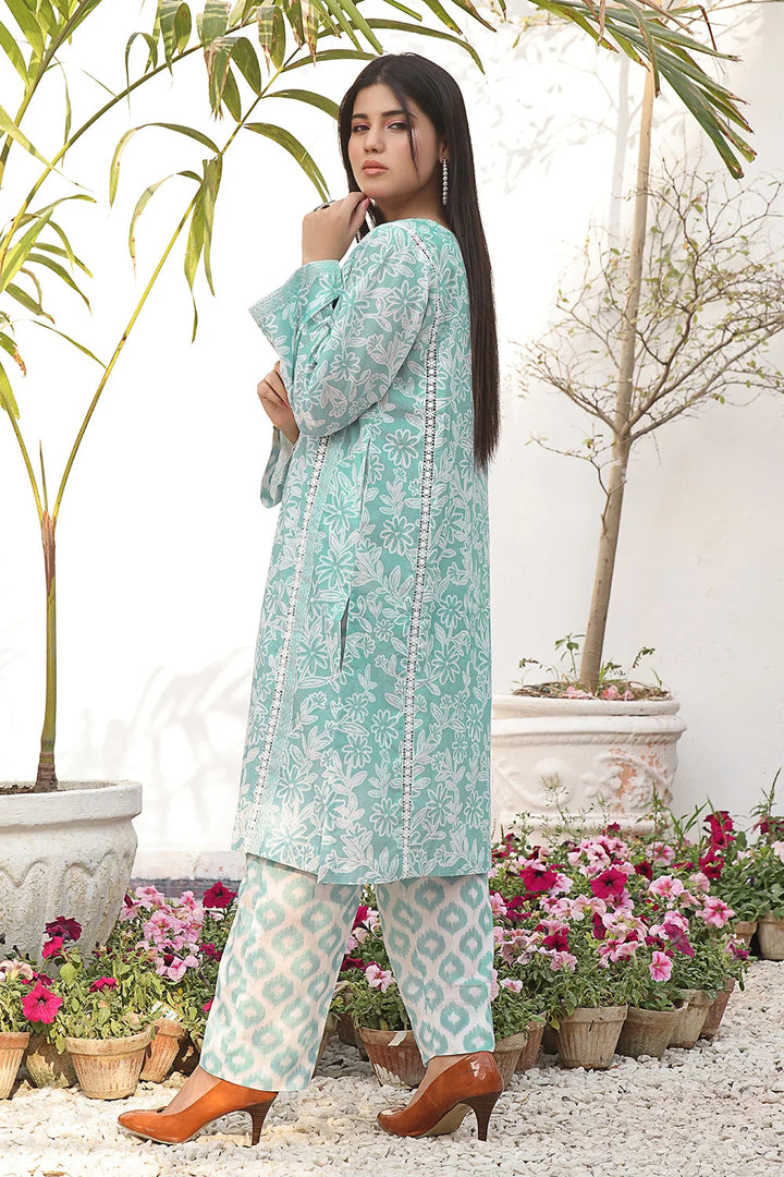 2PC Unstitched Printed Lawn Shirt and Trouser KST-2582 Printed KHAS STORES 