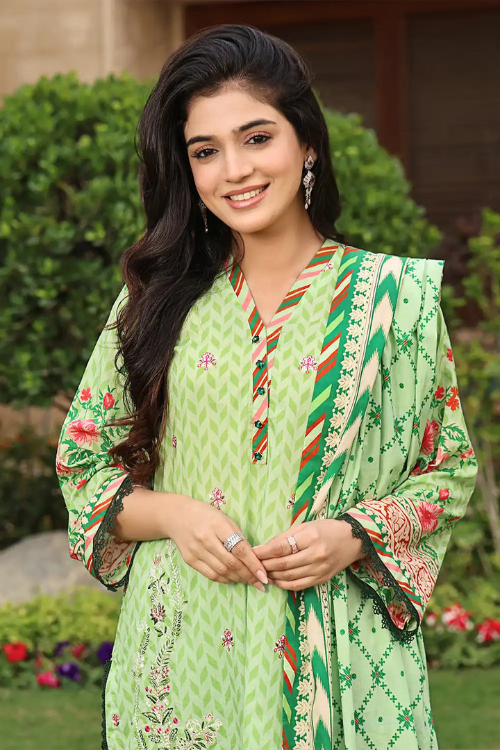 3PC Embroidered Unstitched Lawn Suit KL-2432 Embroidered KHAS STORES 