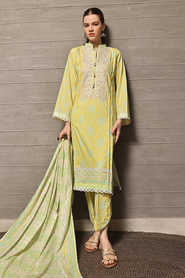 3PC Embroidered Unstitched Lawn Suit KL-2564 Embroidered KHAS STORES 