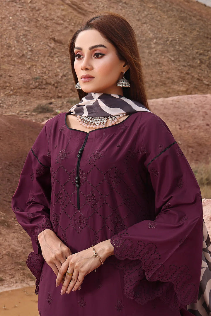 3PC Embroidered Unstitched Lawn Suit KSE-2447 Embroidered KHAS STORES 