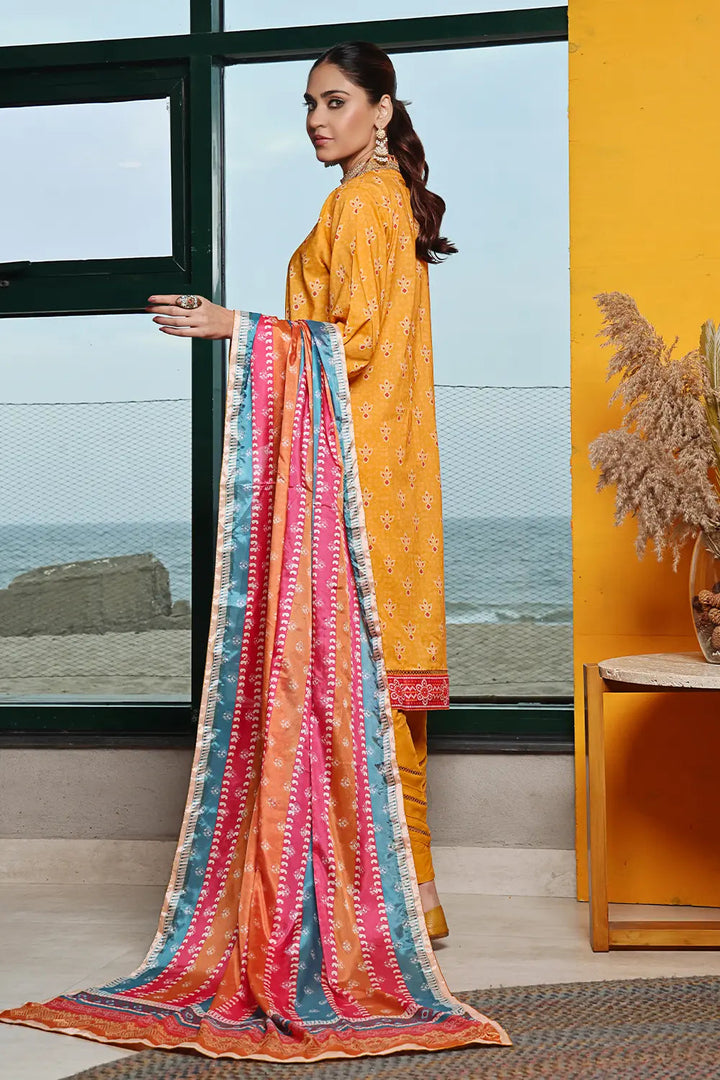 3PC Embroidered Unstitched Lawn Suit KSE-2465 Embroidered KHAS STORES 