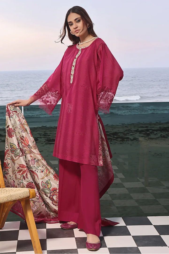 3PC Embroidered Unstitched Lawn Suit KSE-2466 Embroidered KHAS STORES 