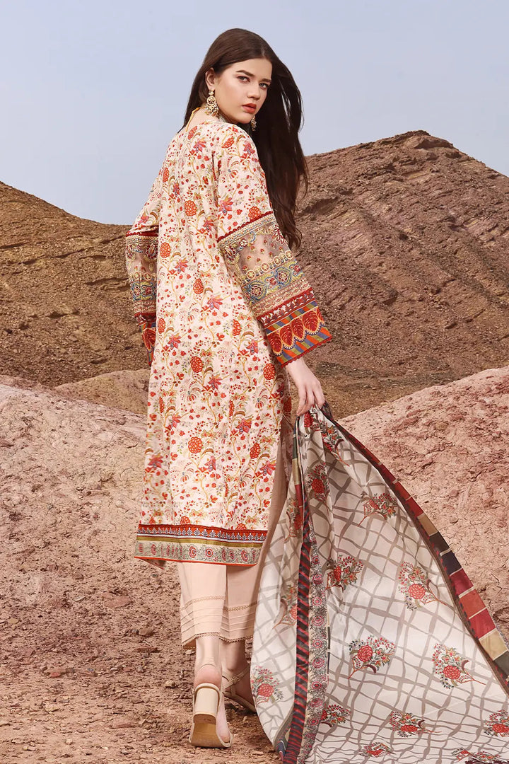 3PC Embroidered Unstitched Lawn Suit KSE-2472 Embroidered KHAS STORES 