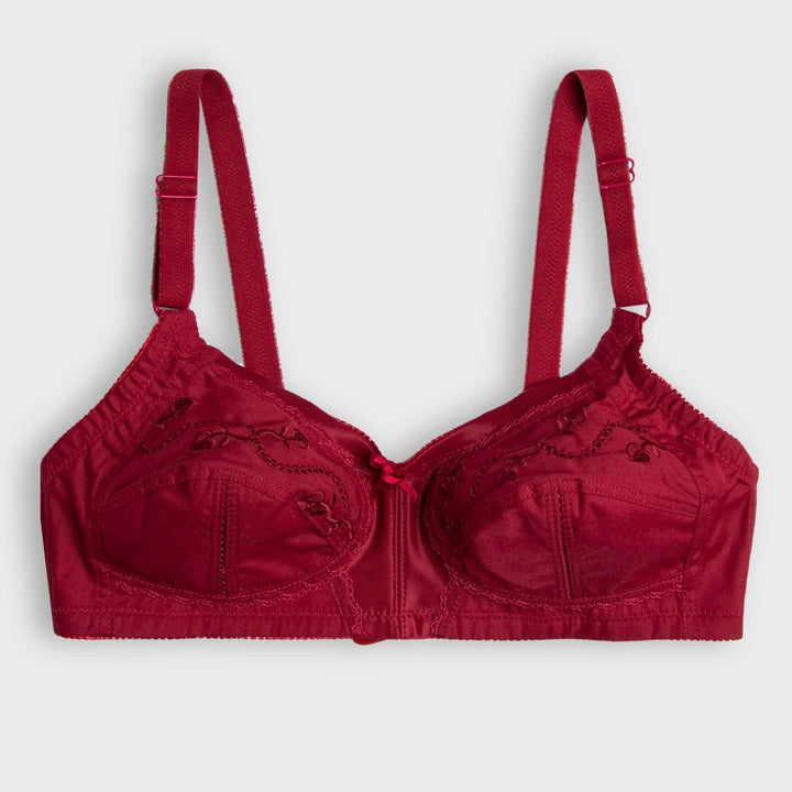 Espicopink | FORGET-ME-NOT - Cotton Full Cup Non-Padded Bra with Full Lycra Support BRAS Espicopink 32B MAROON 