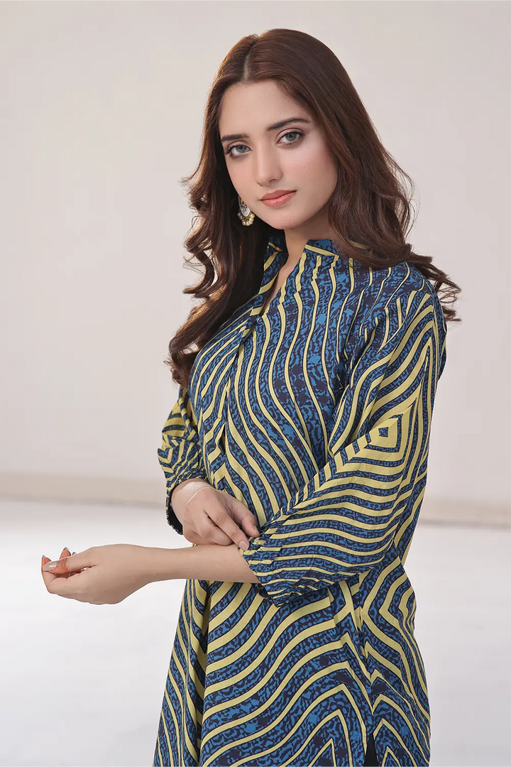 Printed Lawn Stitched Shirt DR-2541 Printed KHAS STORES 