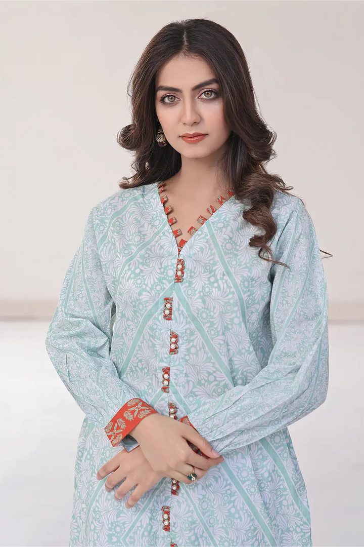 Printed Lawn Stitched Shirt DR-2545 Printed KHAS STORES 