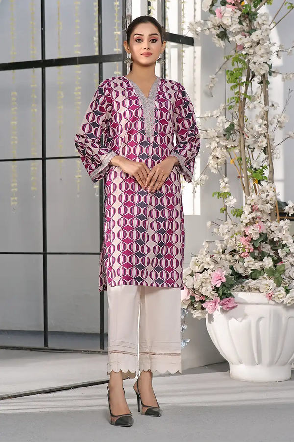 Printed Lawn Stitched Shirt DR-2546 Printed KHAS STORES 