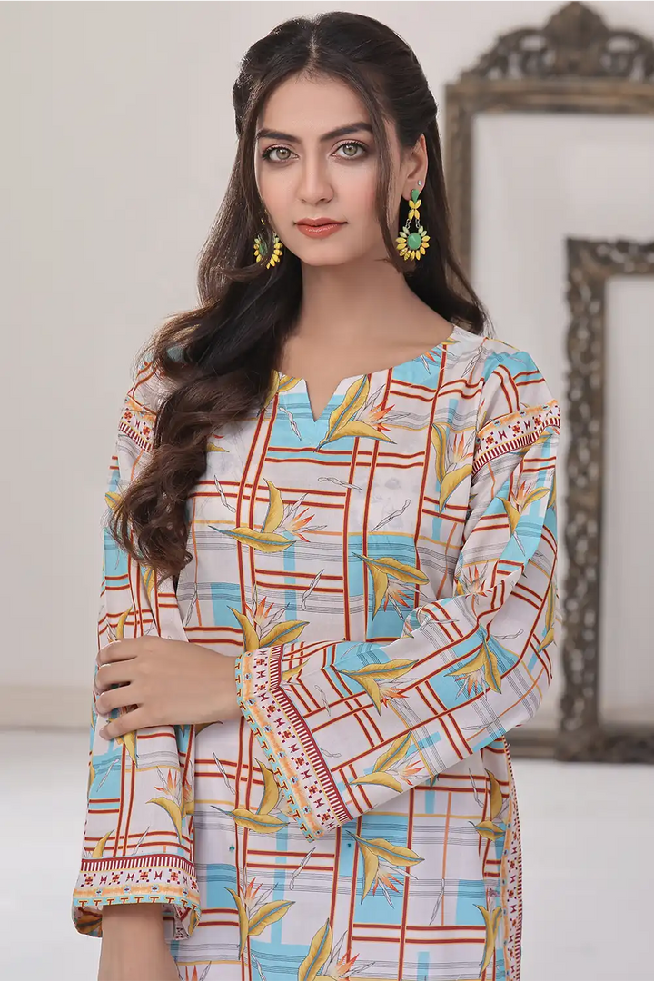 Printed Lawn Stitched Shirt DR-2548 Printed KHAS STORES 