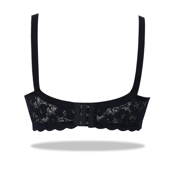 Espicopink | Black Marvel - Non Padded Stretchable Bra with Lacy Cups BRAS Espico.pk 