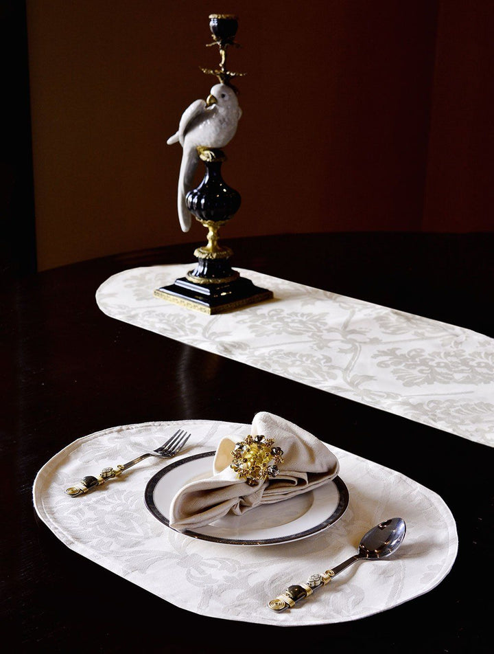Kitchen Linen Jacquard White Kitchen Accessories HOMKITLIN Table Runner 