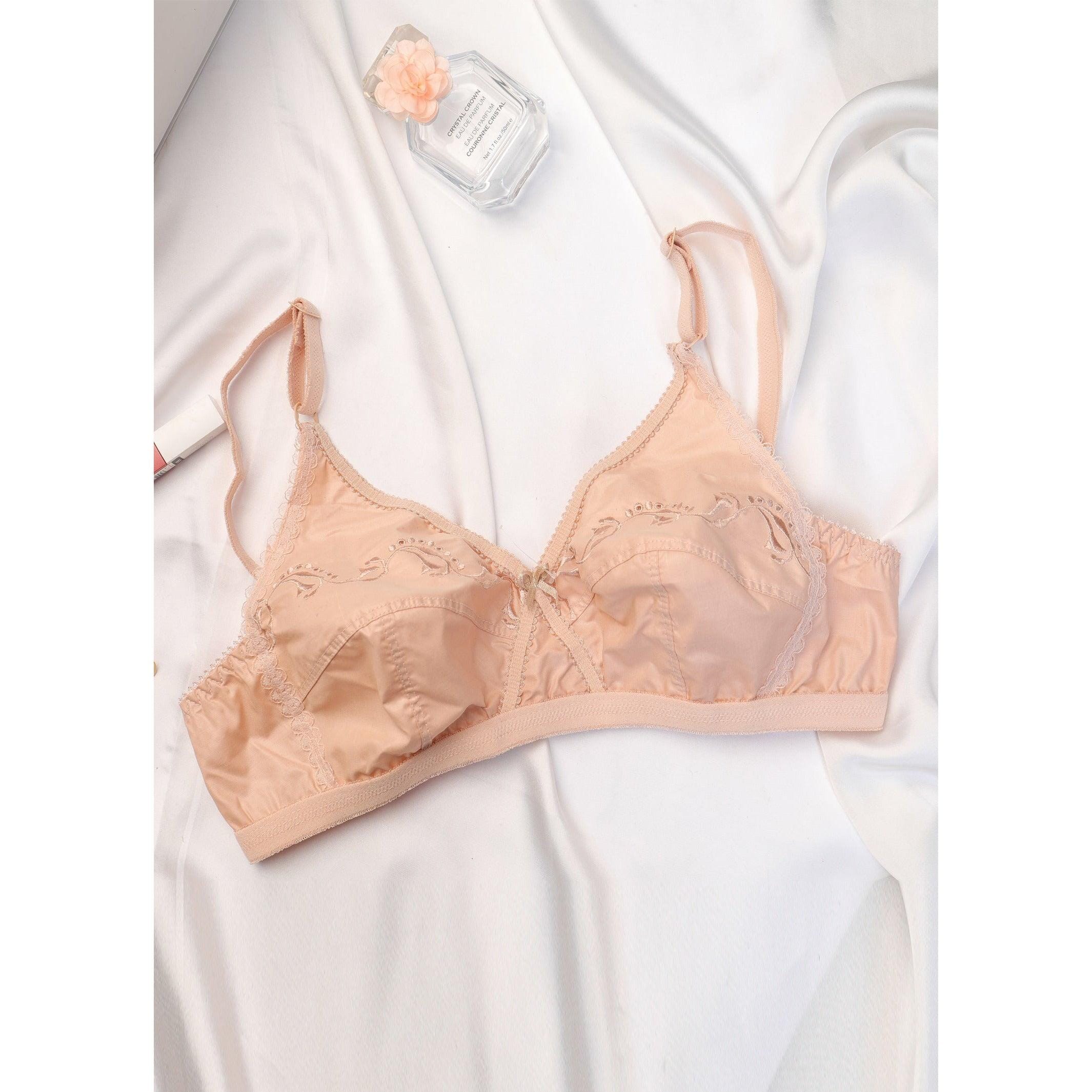 Espicopink  Love-In-The-Mist - Cross Over Embroidered Non-Padded Bra
