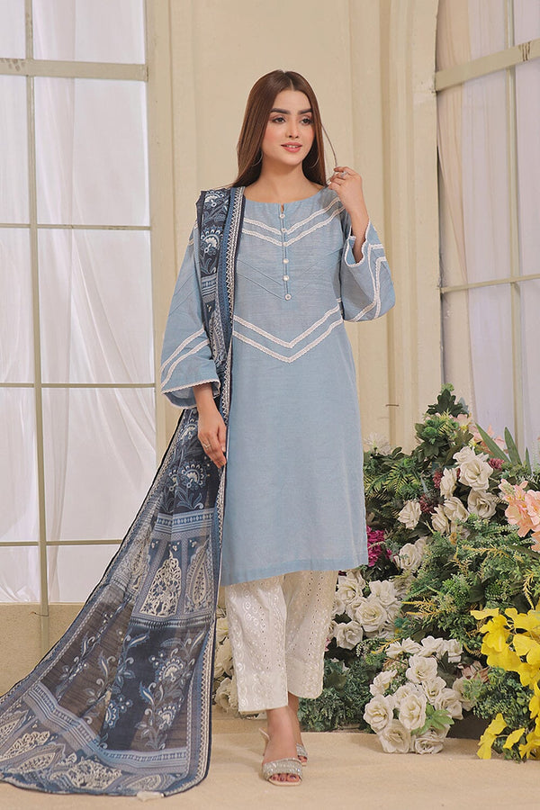 2 Pcs Stitched Khaddar SHIRT & DUPATTA RKHD-1641 KHAS STORES 