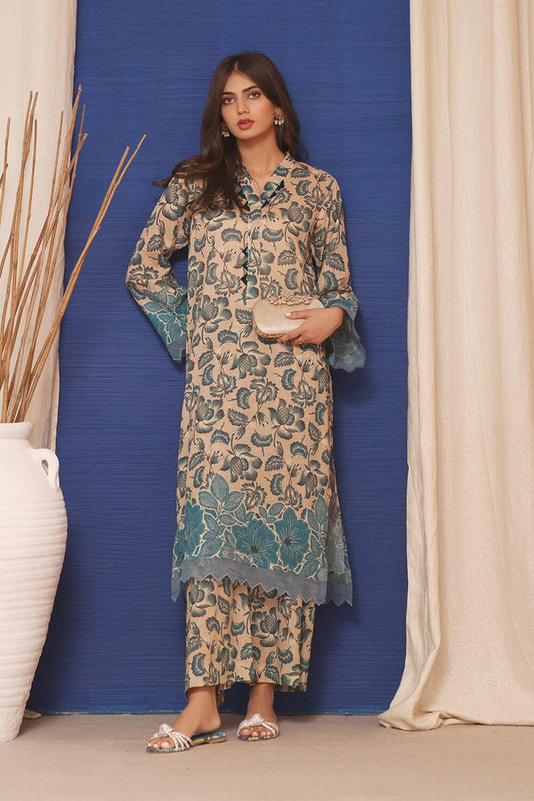 2 Pcs Unstitched Lawn SHIRT & TROUSER RKT-1995 KHAS STORES 