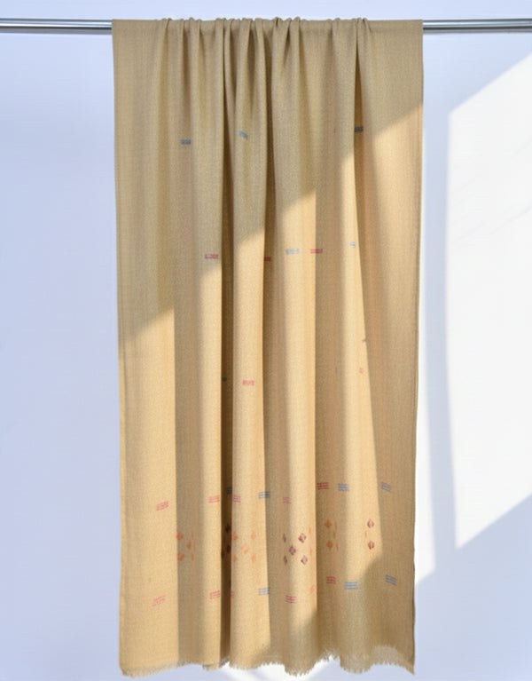 Khaddi Embroidered Shawl-13 Brown