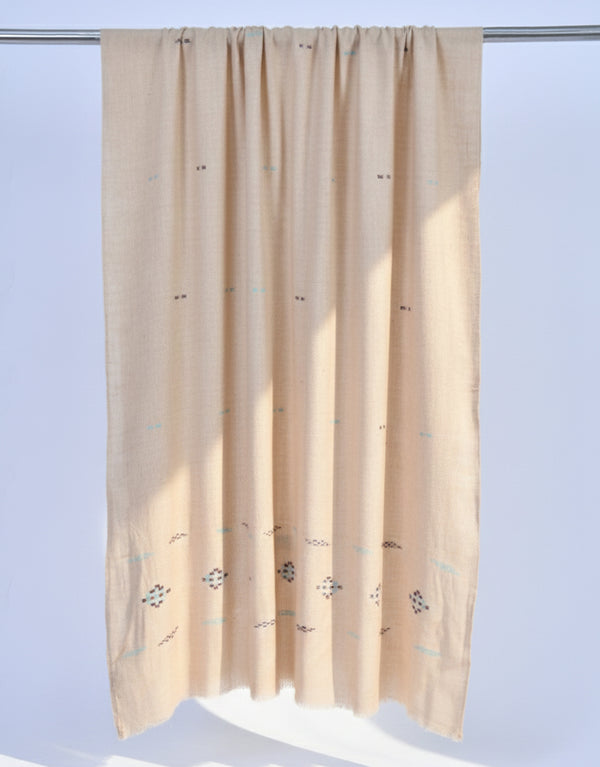 Khaddi Embroidered Shawl-04 Beige