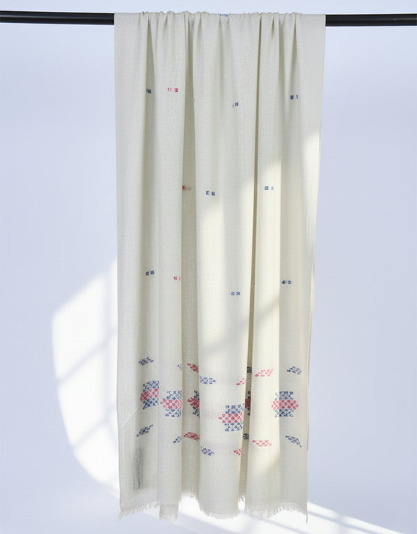 Khaddi Embroidered Shawl-08 Slate