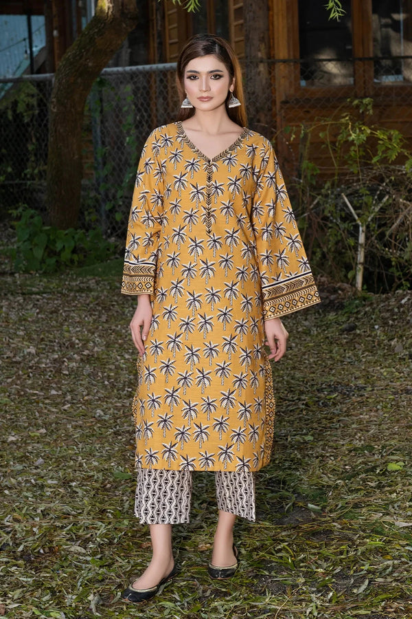 2PC Printed Unstitched Khaddar Shirt & Trouser KKH-3621 Printed KHAS STORES 