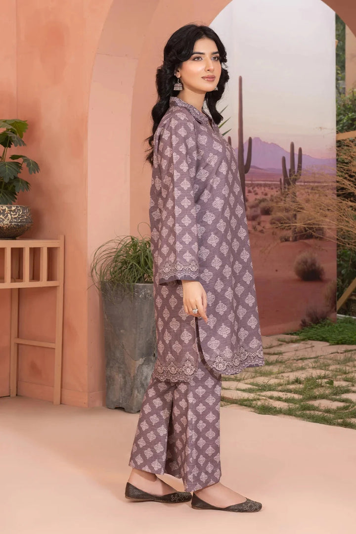 2PC Printed Unstitched Khaddar Shirt & Trouser KKH-3665 Printed KHAS STORES 