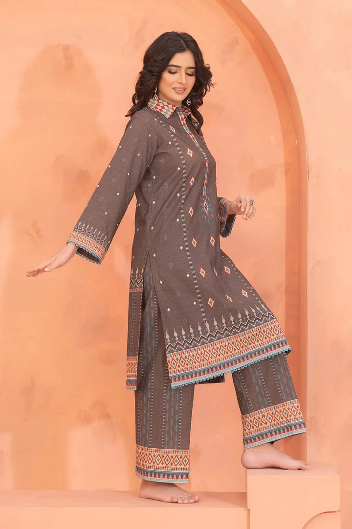 2PC Printed Unstitched Khaddar Shirt & Trouser KKH-3666 Printed KHAS STORES 