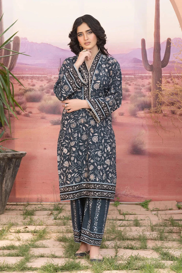 2PC Printed Unstitched Khaddar Shirt & Trouser KKH-3668 Printed KHAS STORES 