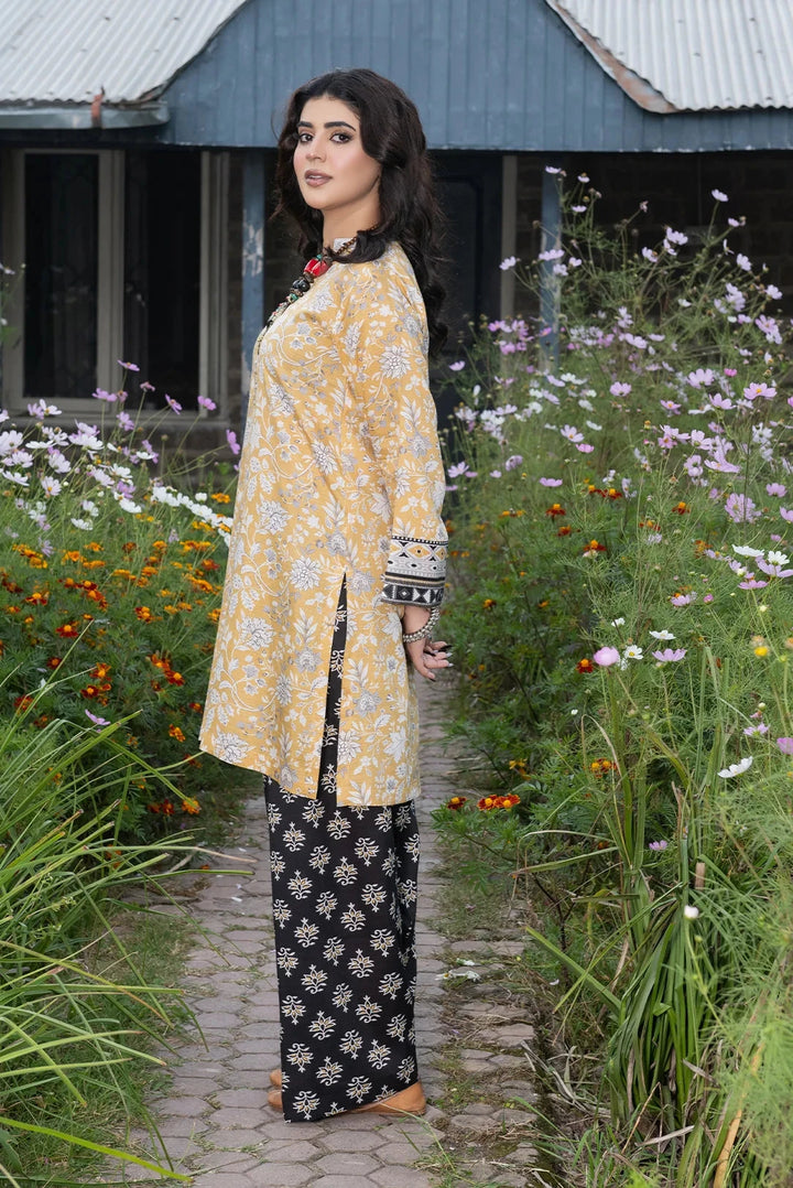 2PC Stitched Bana Dora Linen Shirt and Trouser KLT-3615 Printed KHAS STORES 