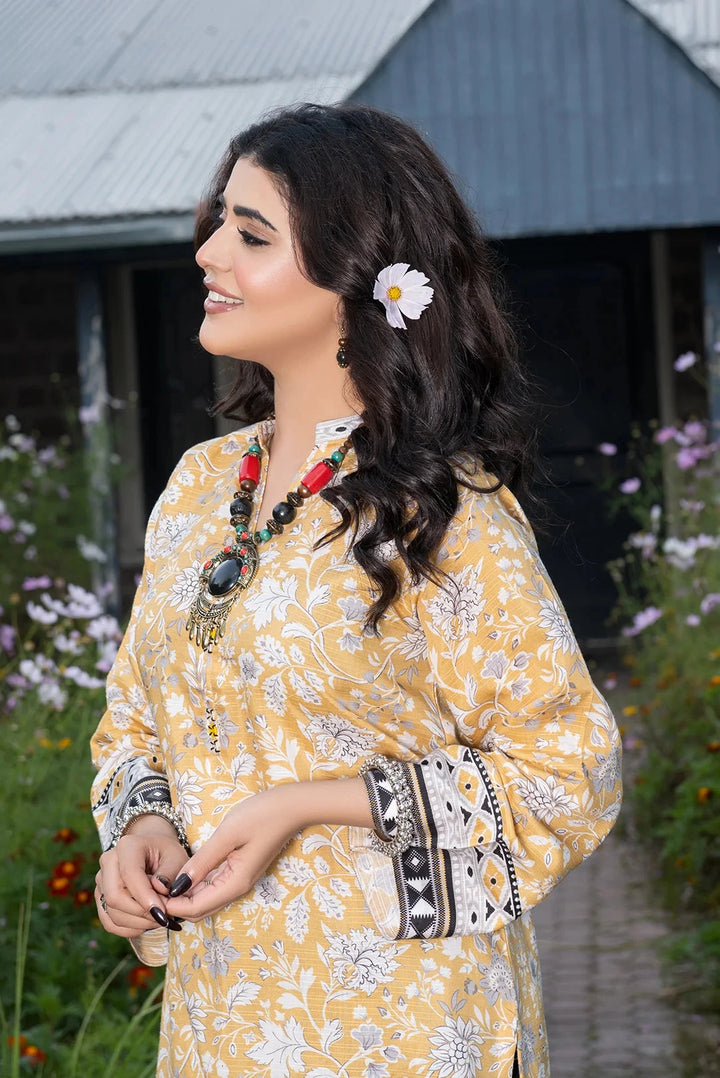 2PC Stitched Bana Dora Linen Shirt and Trouser KLT-3615 Printed KHAS STORES 