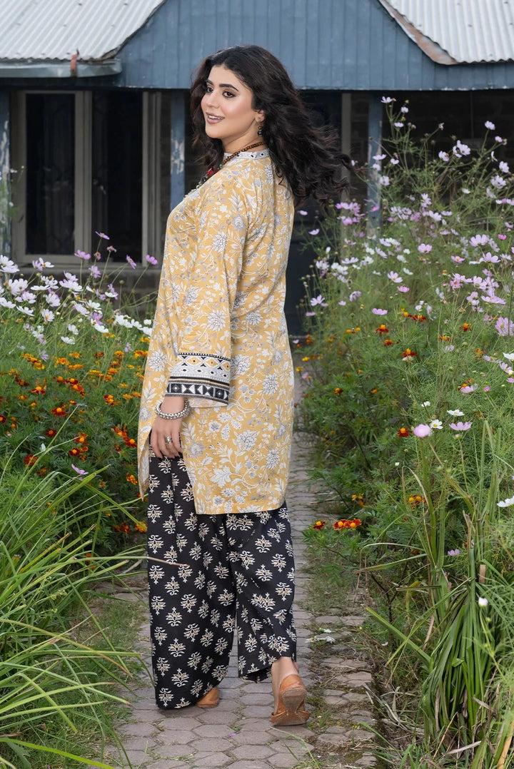 2PC Stitched Bana Dora Linen Shirt and Trouser KLT-3615 Printed KHAS STORES 