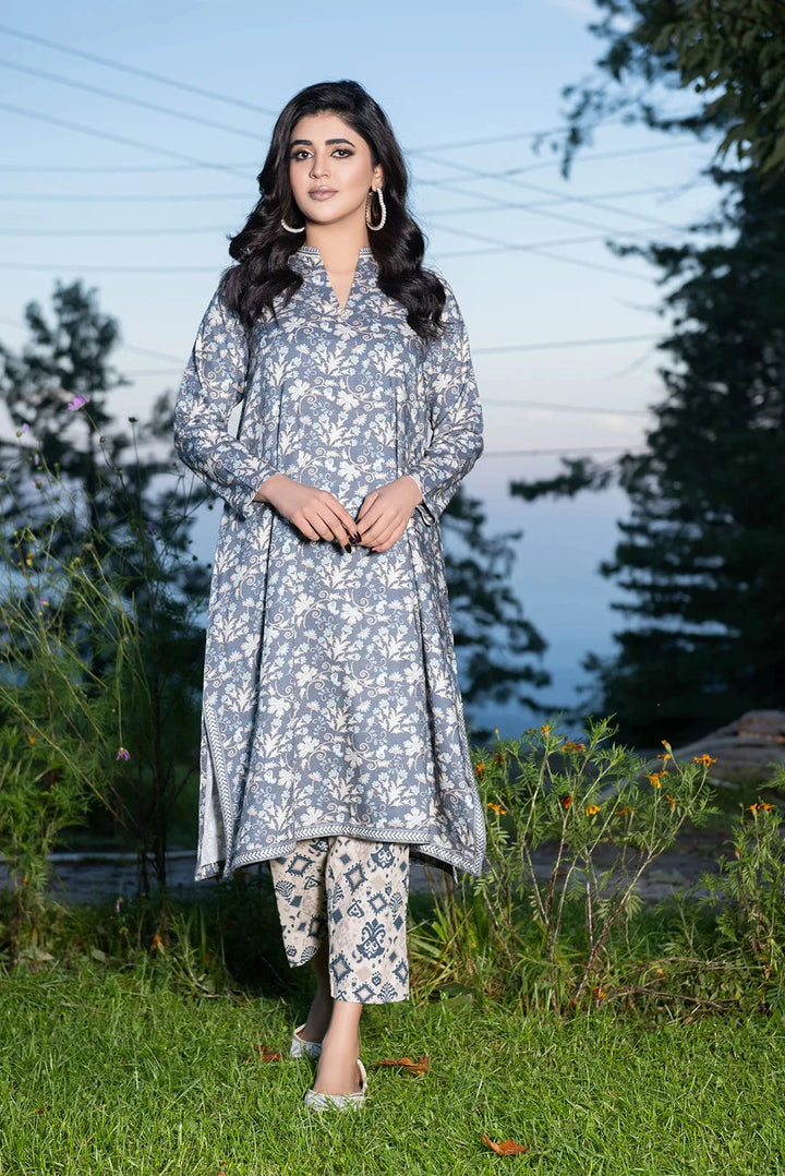 2PC Stitched Bana Dora Linen Shirt and Trouser KLT-3616 Printed KHAS STORES 