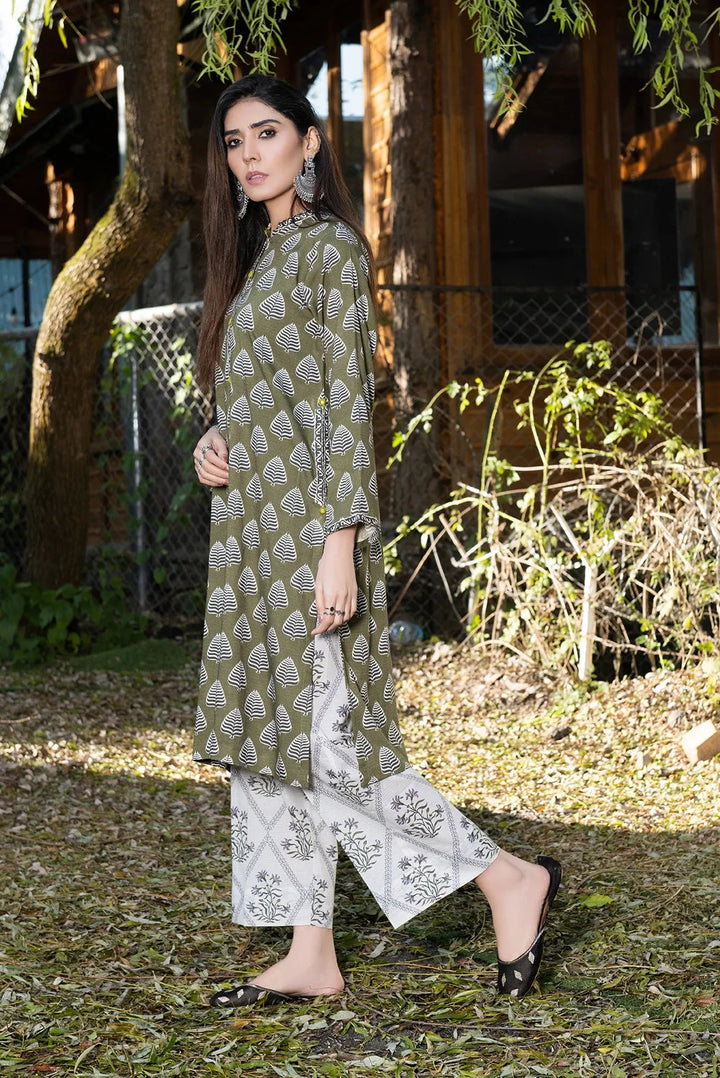 2PC Stitched Bana Dora Linen Shirt and Trouser KLT-3617 Printed KHAS STORES 