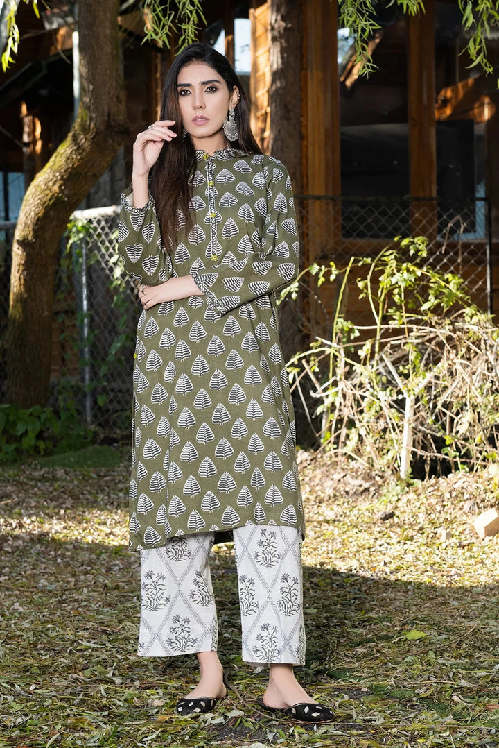 2PC Stitched Bana Dora Linen Shirt and Trouser KLT-3617 Printed KHAS STORES 