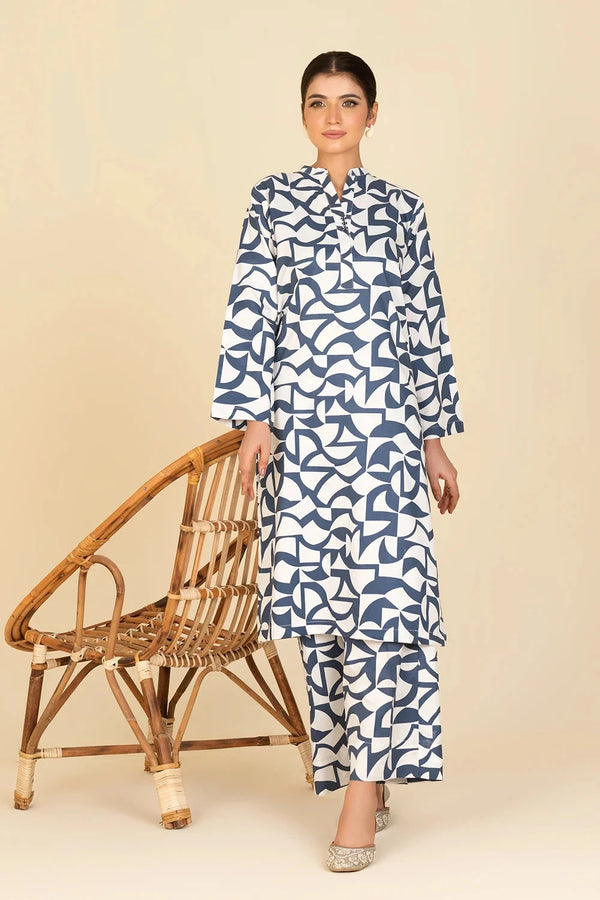 2PC Stitched Cambric Shirt and Trouser KST-25009 Printed KHAS STORES 