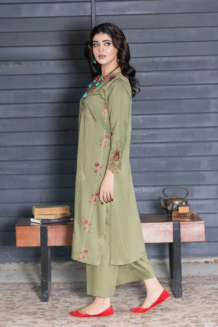 2PC Stitched Embroidered Bana Dora Linen Shirt and Trouser KLE-RTW-3626 Printed KHAS STORES 