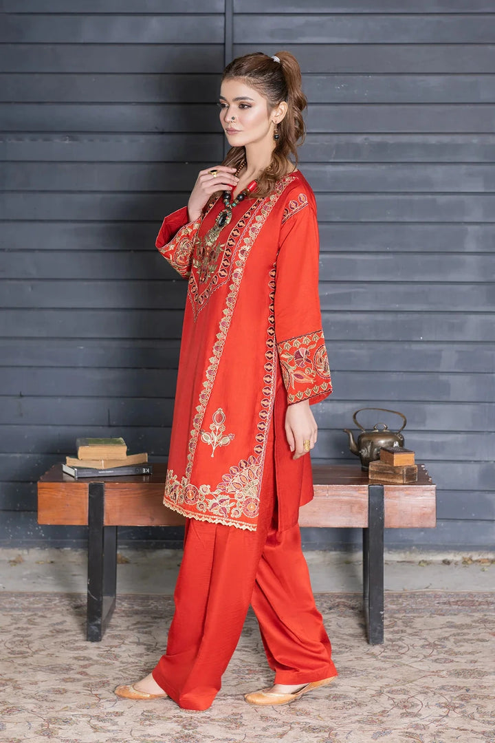 2PC Stitched Embroidered Bana Dora Linen Shirt and Trouser KLE-RTW-3627 Printed KHAS STORES 