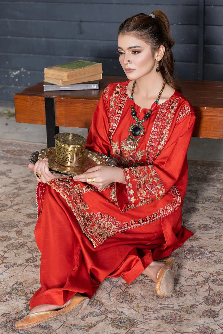 2PC Stitched Embroidered Bana Dora Linen Shirt and Trouser KLE-RTW-3627 Printed KHAS STORES 