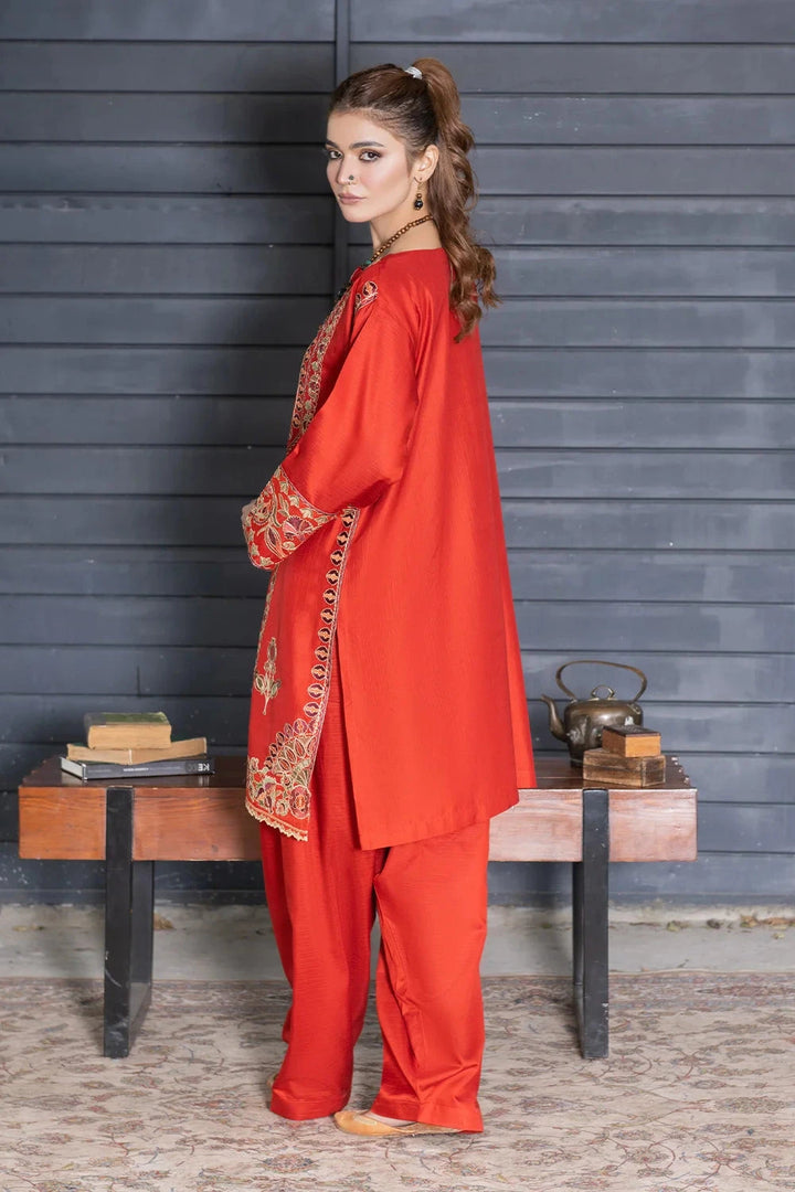 2PC Stitched Embroidered Bana Dora Linen Shirt and Trouser KLE-RTW-3627 Printed KHAS STORES 