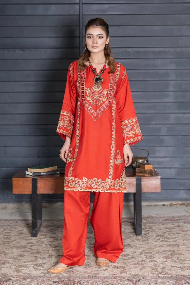 2PC Stitched Embroidered Bana Dora Linen Shirt and Trouser KLE-RTW-3627 Printed KHAS STORES 