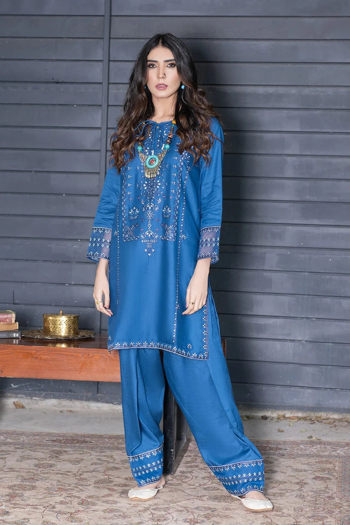 2PC Stitched Embroidered Bana Dora Linen Shirt and Trouser KLE-RTW-3628 Printed KHAS STORES 