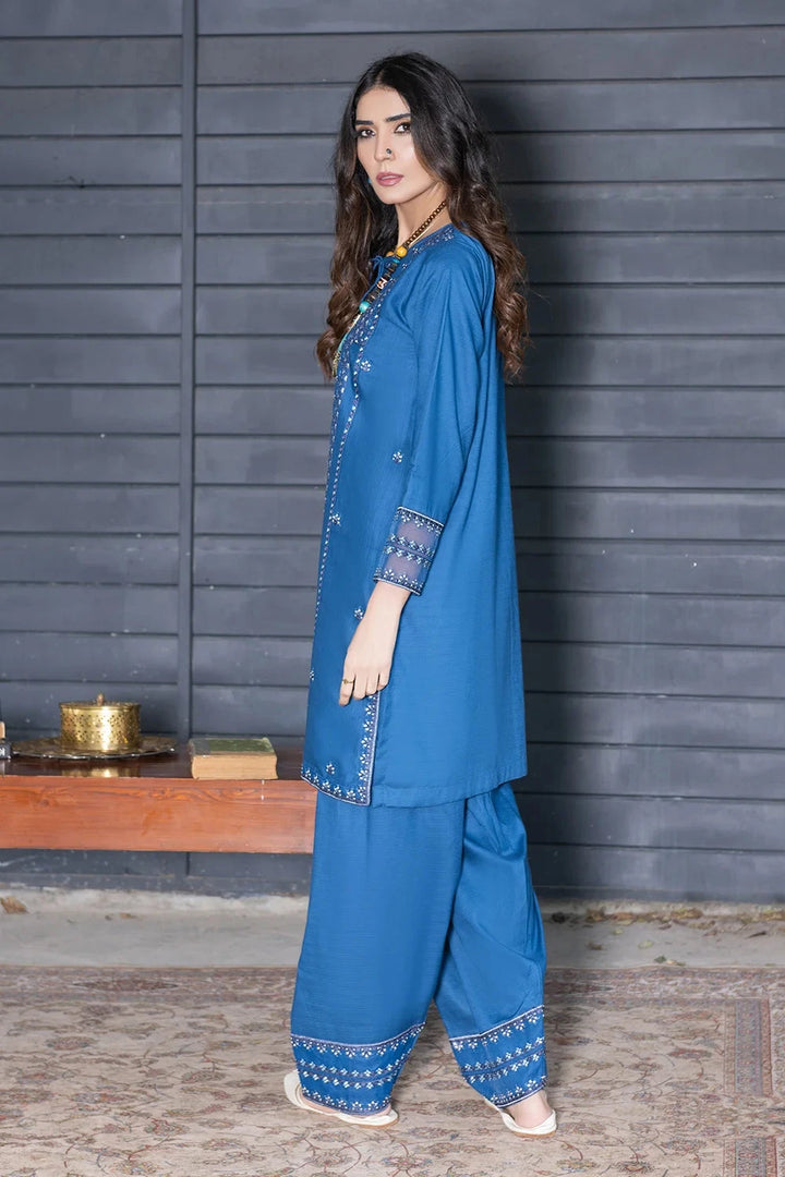 2PC Stitched Embroidered Bana Dora Linen Shirt and Trouser KLE-RTW-3628 Printed KHAS STORES 