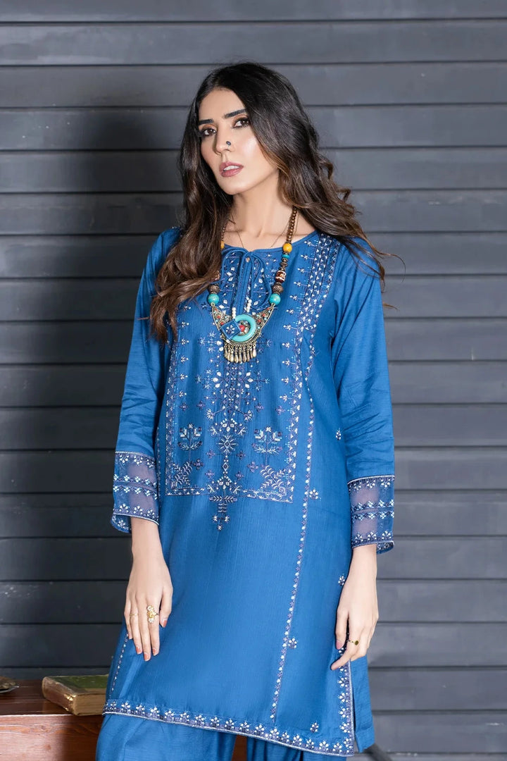 2PC Stitched Embroidered Bana Dora Linen Shirt and Trouser KLE-RTW-3628 Printed KHAS STORES 