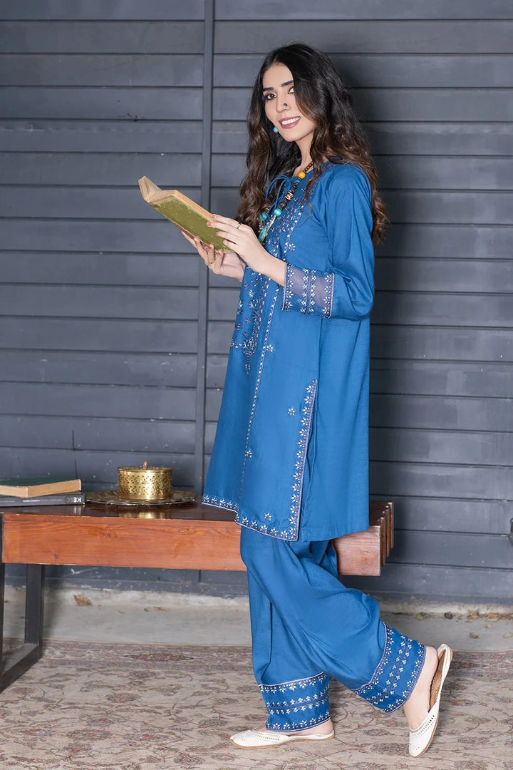 2PC Stitched Embroidered Bana Dora Linen Shirt and Trouser KLE-RTW-3628 Printed KHAS STORES 
