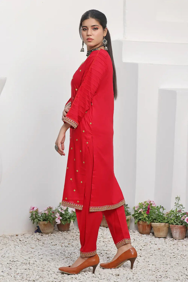 2PC Stitched Embroidered Lawn Shirt and Trouser KST-2521 Embroidered KHAS STORES 