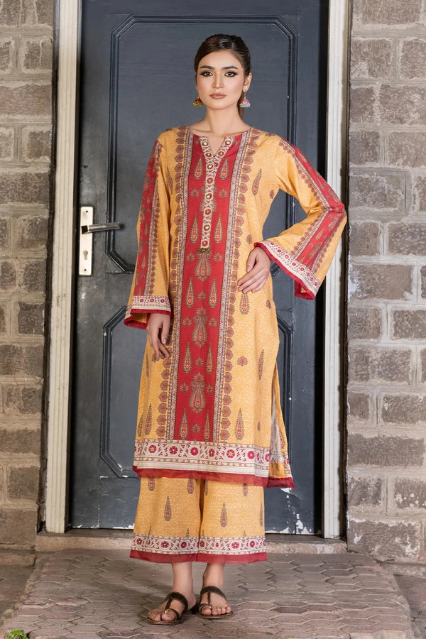 2PC Stitched Khaddar Shirt and Trouser RTW-KKH-3646 Printed KHAS STORES 